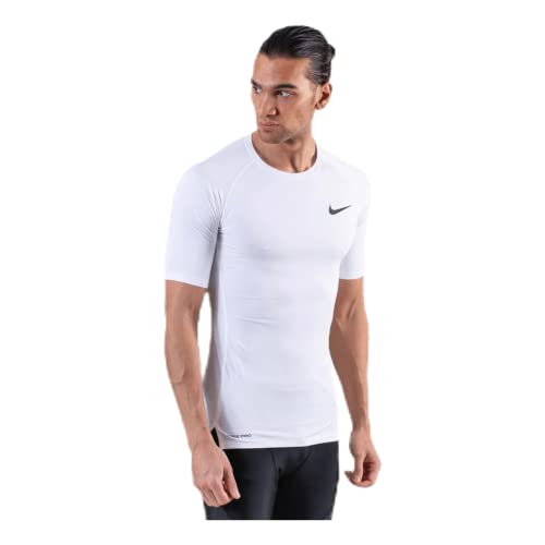 Nike Herren T-Shirt Pro, White/Black, L, BV5631-100 von Nike