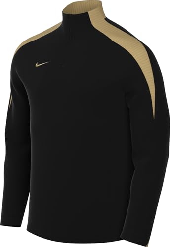 Nike Herren Top M Nk Df Strk Dril Top, Black/Jersey Gold/Metallic Gold, FN2403-011, S von Nike