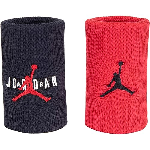 Nike Jordan Dri-Fit Wristband Schweißband 2er Pack (red/Black, one Size), Einheitsgröße von Nike