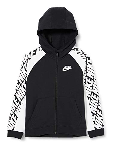 Nike Jungen B NSW FT Energy FZ Sweatshirt, Black/White/(White), S von Nike