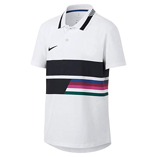 Nike Jungen RF B NKCT ADV Classic Polo Shirt, White/Blue Void/Black, XS von Nike