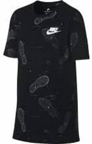 Nike Jungen Shoeprint T-Shirt, Schwarz, S von Nike