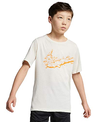 Nike Kinder Breathe Hyper Dry T-Shirt, Light Cream/Orange Peel, S von Nike