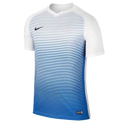 NIKE Kinder Ss Precision Iv Kurzarm Fußballtrikot, Weiß/Königsblau/Schwarz, XS von Nike