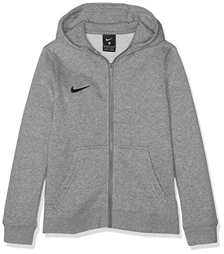 Nike Kinder Y Hoodie Fz Flc Tm Club19 Kapuzenjacke , Grau (dk grey heather/dark steel grey/black/(black) , L von Nike