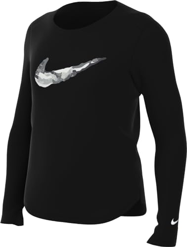 Nike Mädchen Long Sleeve Top G Nk Df One Ls Top Vnr, Black, FJ6079-010, S von Nike