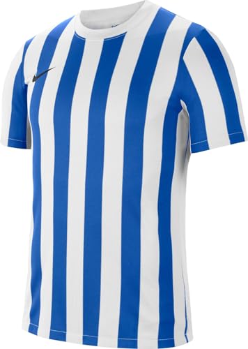 Nike Mens Striped Division Iv Jersey S/S Shirt, White/Royal Blue/Black, L von Nike