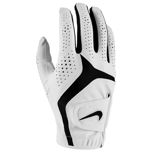 Nike NGGMDFR3 Carta Fußball-Golfhandschuhe für Herren, DURA Feel IX R/H-M-L, perlweiß/perlweiß/schwarz, Einheitsgröße von Nike
