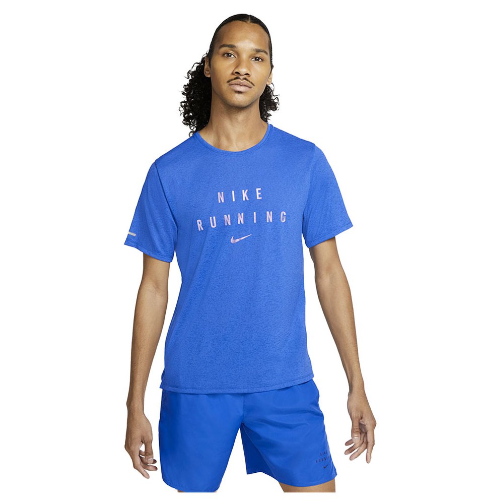 Nike Run Division Dri Fit Miler Graphic Short Sleeve T-shirt Blau M Mann von Nike