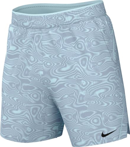 Nike Shorts Herren Court Dri-Fit Vcourty Shrt 9In AOP (Ca. 23 cm), Glacier Blue/Glacier Blue/Black, FD5388-474, M von Nike