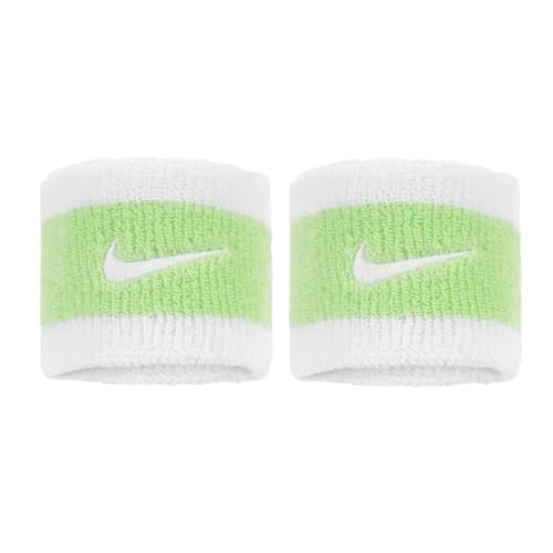 Nike Swoosh Writbands Paar Schweißbänder Tennis Frottee (weiß/vapor grün/weiß) von Nike