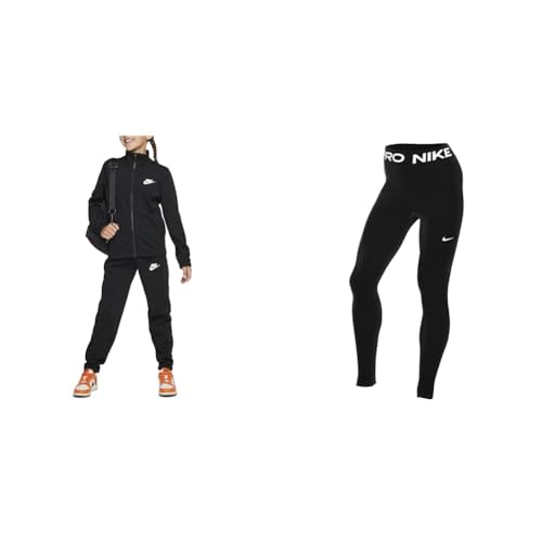 Nike Trainingsanzug-FD3067 Trainingsanzug Black/Black/White 158-170 & Damen W Np 365 Tights, Black/White, XS EU von Nike