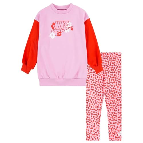 Nike Trainingsanzug für Mädchen, Floral, Legging, Rosa, Rosa, 5-6 Jahre von Nike