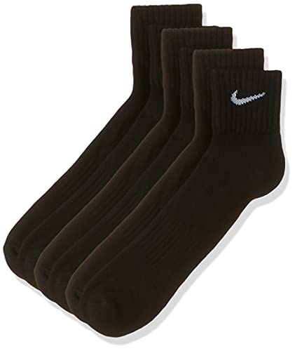 Nike Unisex Socken Value Cotton Quarter 3 er Pack, Schwarz (Black/White),46-50 von Nike