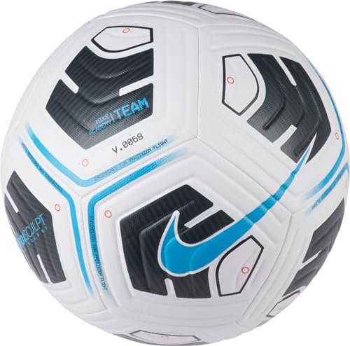 Nike Unisex – Erwachsene Academy-Team Fußball Ball, White/Black/Lt Blue Fury, 4 von Nike