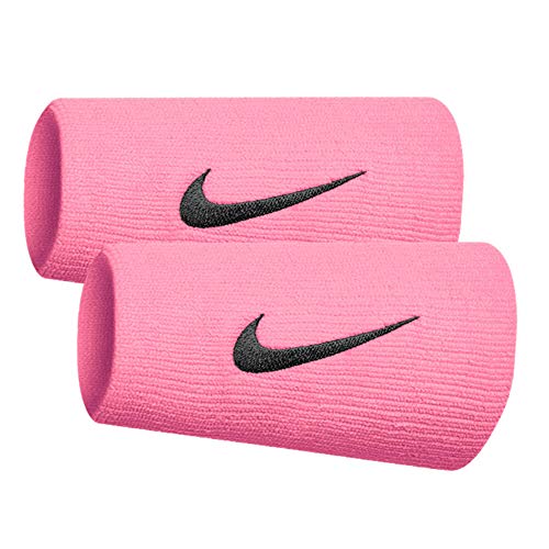 Nike Unisex – Erwachsene Swoosh Doublewide Schweißbänder, pink Gaze/Oil Grey, One Size von Nike
