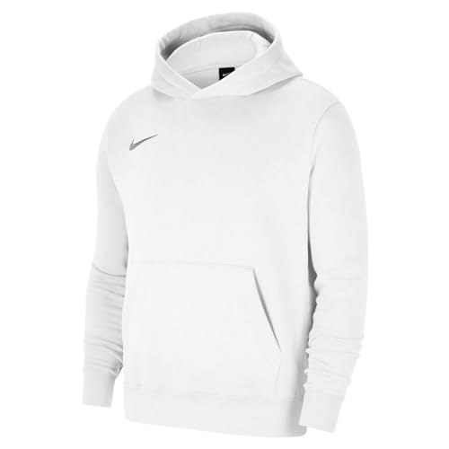 Nike Unisex-Child Y Nk FLC Park20 Po Hoodie Hooded Sweatshirt ,Weiß/Wolfsgrau, 8-9 Jahre von Nike
