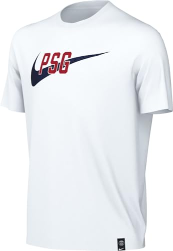 Nike Unisex Kinder T-Shirt PSG U Nk Swoosh Tee, White, FD1102-100, L von Nike