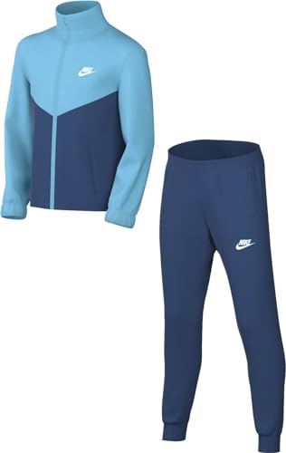 Nike Unisex Kinder Trainingsanzug K Nsw Tracksuit Poly Fz Hbr, Aquarius Blue/Court Blue/White, FD3067-476, XS von Nike