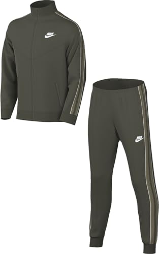 Nike Unisex Kinder Trainingsanzug K Nsw Tracksuit Poly Taped Fz, Cargo Khaki/White, FD3061-325, S von Nike