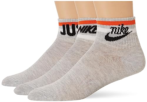Nike DX5080-050 Everyday Essential Socks Unisex Adult GREY HEATHER/BLACK/WHITE/ORANGE Größe S von Nike