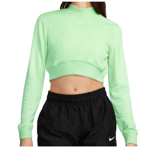 Nike W NSW NK Chill French Terry Crop Crew Damen (Hellgrün S ) Fitnessbekleidung von Nike