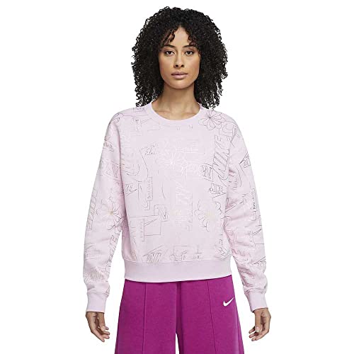 Nike Women's Oversize Pullover Icon Clash rosa/Gold Gr.L von Nike