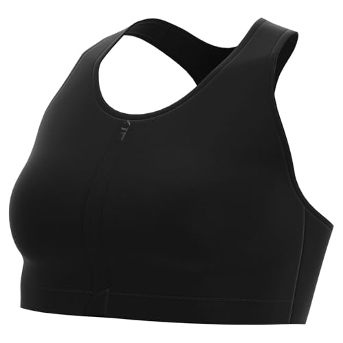 Nike Women's W NK DF SWSH Zip Front Bra Sports, Black/White, XS von Nike