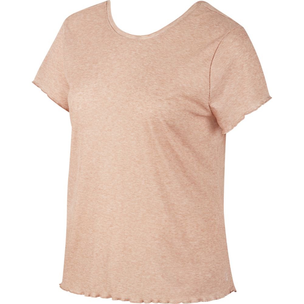 Nike Yoga Core Cn Short Sleeve T-shirt Orange L Frau von Nike