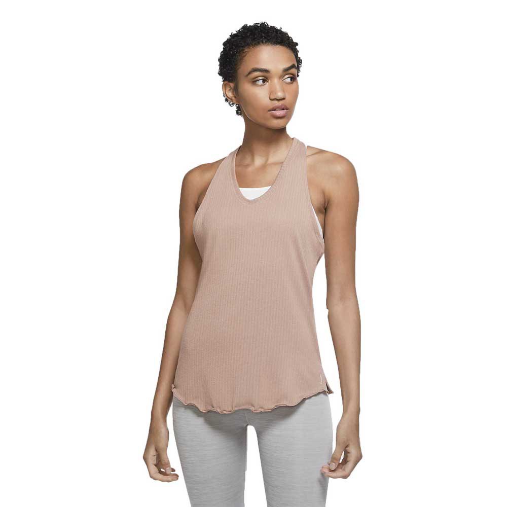 Nike Yoga Core Collection Sleeveless T-shirt Braun S Frau von Nike