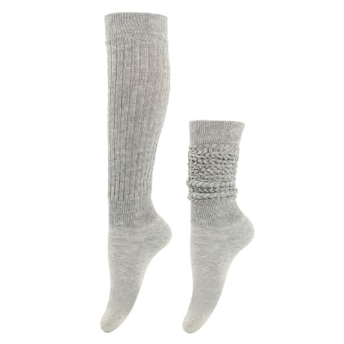 Nilioyul 2er Pack Slouch Socken aus Polyester, atmungsaktiv und schweißabsorbierend, langlebig, elastisch, wärmend, atmungsaktiver Stoff mit Elastizität, Hellgrau von Nilioyul