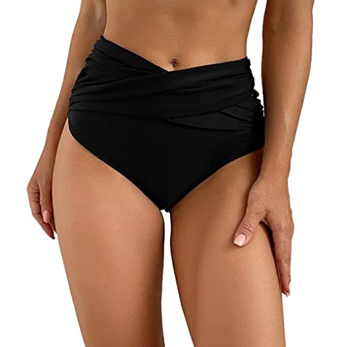 Nilioyul Frauen Atmungsaktive Schwimmen Briefs Sonnenbaden Einfarbig Bademode Mädchen Surfen Schnorcheln Badeanzug Wasser Sport Unterwäsche, Schwarz, S von Nilioyul