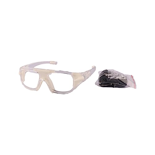 Nilioyul Langlebige und verstellbare Sportbrille für Sportler, Schutzbrille, Schutzbrille, Brillen, leicht, tragbar, Weißer Rahmen, transparent von Nilioyul
