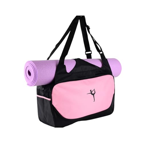 Nilioyul Leicht zu tragende Yogamatten Tasche, Robustes und langlebiges Oxford Gewebe, große Kapazität, Yoga Sporttaschen, Sporttasche, breite Anwendung, Hell Pink von Nilioyul