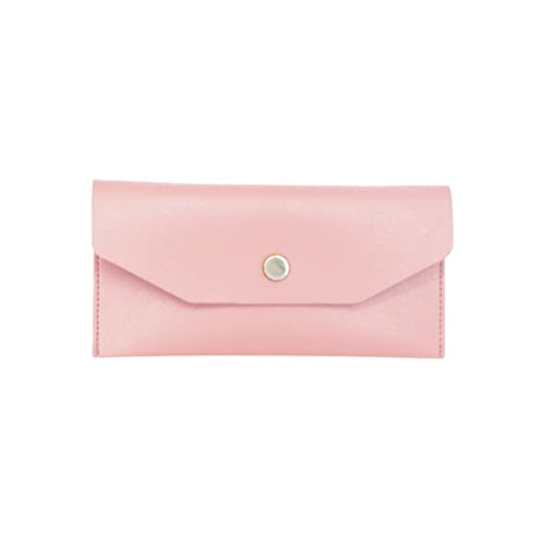 Nilioyul PU Leder Geldbörse für Damen, einfarbig, rechteckig, mit Druckknopf, stilvoll, elegant, Exquisite Geldbörse, Geburtstagsgeschenk, Rosa von Nilioyul