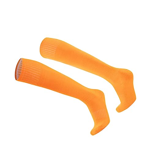Nilioyul Unisex Sportsocken für einen aktiven Lebensstil, einfarbige Polyestersocken, Basketballsocken, Fußballsocken, orange, Kindercode von Nilioyul
