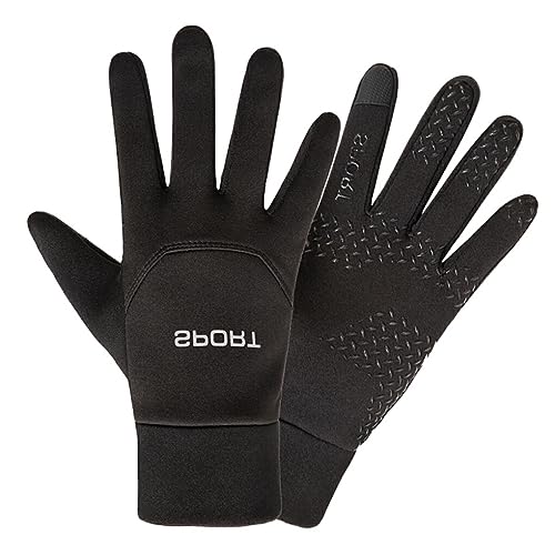 Nilioyul Winterhandschuhe für Herren – warme und gemütliche Hände bei kalten Temperaturen. Polyester Fahrradhandschuhe, Fahrhandschuhe, Handschuhe für den Winter, Schwarz, XL von Nilioyul