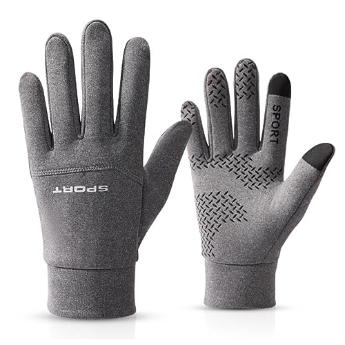 Nilioyul Winterhandschuhe für Herren – warme und gemütliche Hände bei kalten Temperaturen. Polyester Fahrradhandschuhe, Fahrhandschuhe, Handschuhe für den Winter, grau, L von Nilioyul