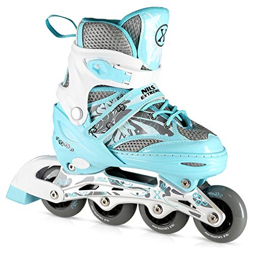 Nils Extreme Inliner für Kinder - Inline Skates - ABEC7 Chrome Kugellager – Rollschuhe für Mädchen und Jungen- Rollerskates Größenverstellbar 31-34 - Blau - NA10602 von Nils Extreme