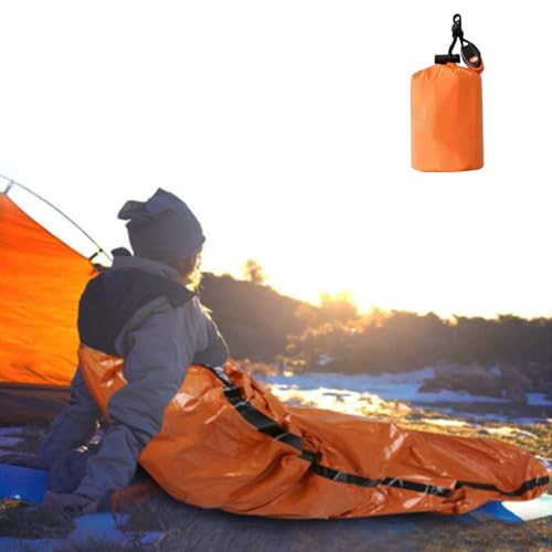 Notfall-Schlafsack, einzelner Überlebens-Thermo-Bivy-Sack, tragbare Notfalldecke, Überlebensausrüstung für Camping, Wandern, Outdoor, Aktivitäten, 2 Stück von Ninth C