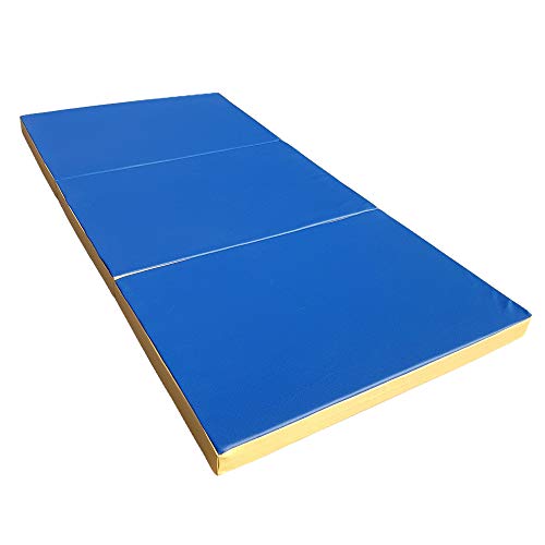 NiroSport Klappbare Turnmatte Weichbodenmatte Sportmatte für Turnhallen Blau/Gelb, 300 x 100 cm von Niro Sportgeräte
