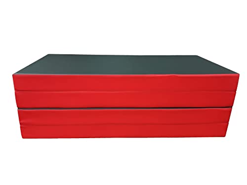 Turnmatte Klappbar 200 x 100 x 8 cm (Green-Red) Weichbodenmatte Gymnastikmatte von Niro Sportgeräte