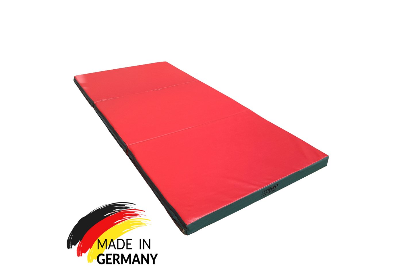 NiroSport Weichbodenmatte Turnmatte Gymnastikmatte 210 x 100 x 8 cm klappmatte Schutzmatte (einzeln, 1er-Pack), abwaschbar, robust von NiroSport