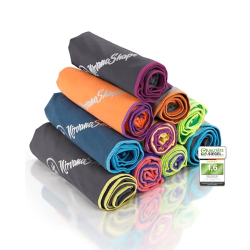 NirvanaShape ® Mikrofaser Handtuch | ideal als Camping-Handtuch & Bade-Handtücher | kompakt, leicht, schnelltrocknend | ideal für Travel, Outdoor, Beach, Camping von NirvanaShape