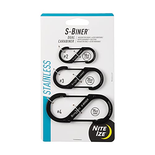 Nite Ize S-Biner-Stahl Gr. 2,3,4, schwarz Doppelhaken, S von Nite Ize