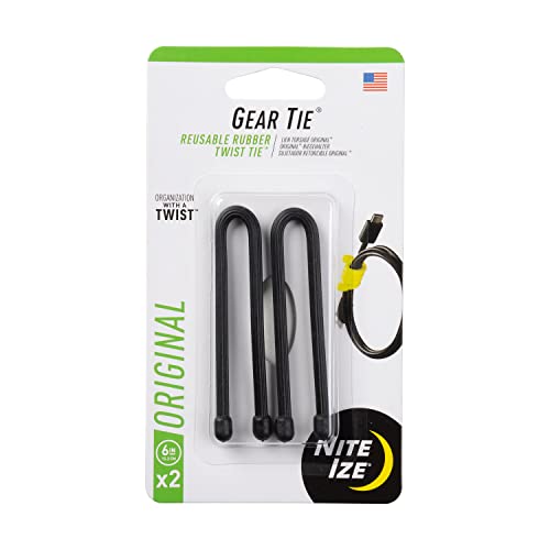 Nite Ize Gear Tie® Reusable Rubber Twist Tie™ 6 in. - 2 Pack schwarz von Nite Ize