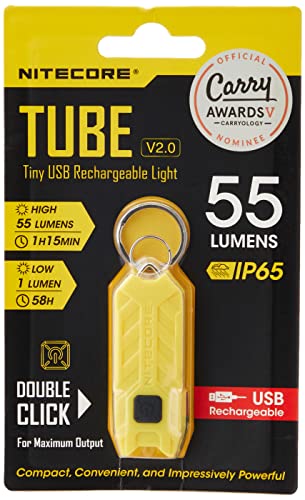 Nitecore Unisex Rohr V2 Schlüsselanhänger Licht, zitronengelb, 1 Stück (1er Pack) von Nitecore