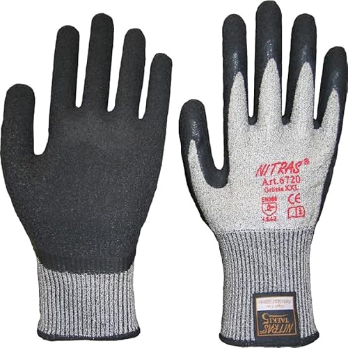 Nitras 6720-XL TAEKI 5 Schnittschutz Handschuh, Latex Beschichtung, XL(9) Größe von Nitras