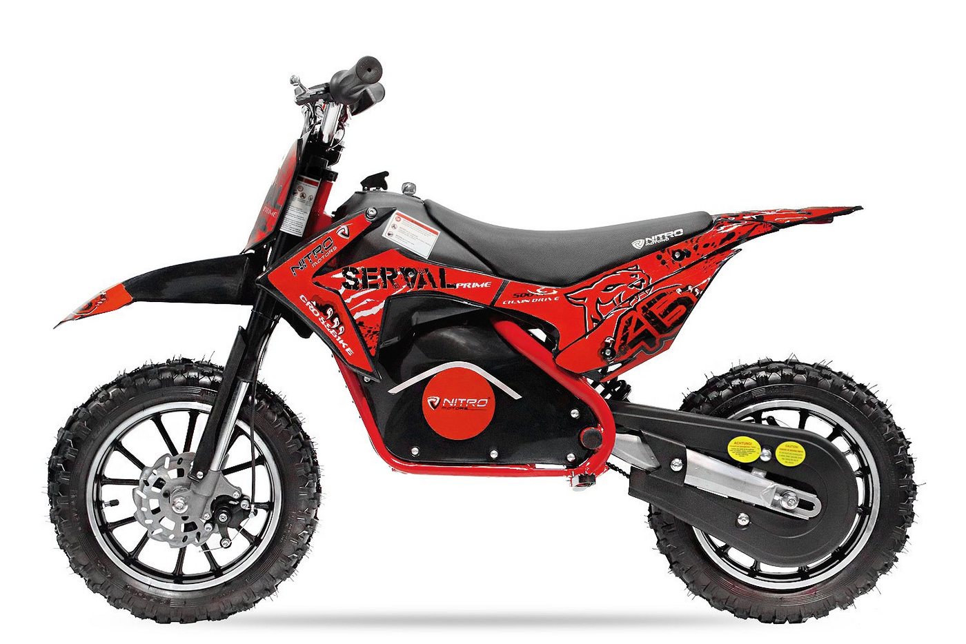 Nitro Motors Dirt-Bike Elektro 500W Eco mini Kinder Dirtbike Serval 10 Pocketbike Crossbike, 1 Gang, Automatikschaltung" von Nitro Motors