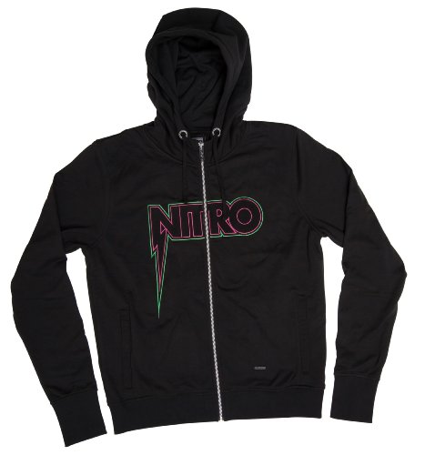 Nitro Snowboards Herren Kapuzenjacke Shocker Embroidery Zip Hoodie, Black, XL von Nitro